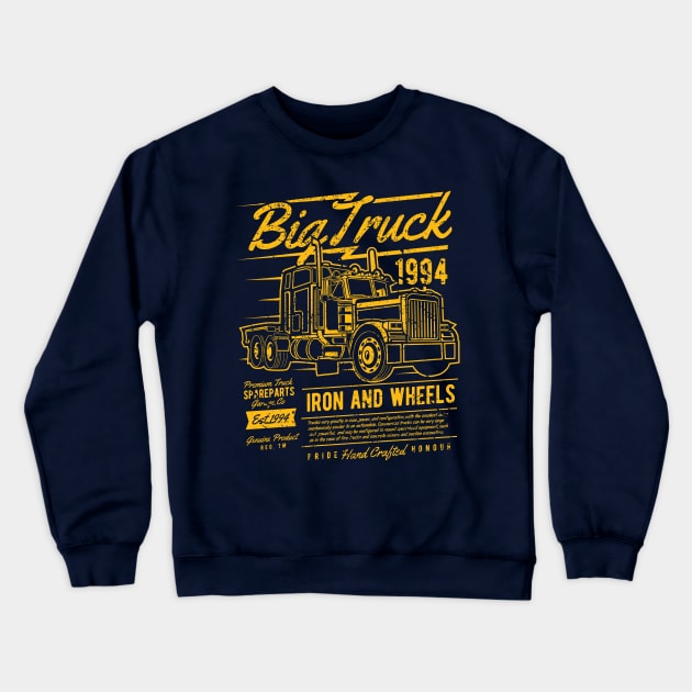 Big Truck Semi Iron And Wheels 1994 Auto Parts Crewneck Sweatshirt by JakeRhodes